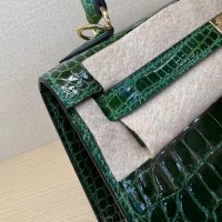 Shiny Nile crocodile Her^^m Kelly 25cm structured shopper handbag luxury design tote - 图片 5