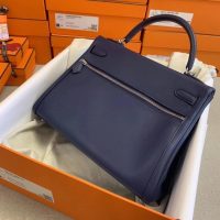 Hermes kelly lakis 32 handbag PHW-Bleu Indigo swift leateher full handmade/boutique inclusion