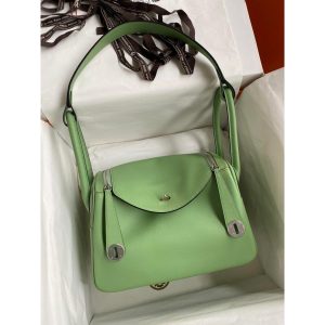 swift Hermes Vert Criquet lindy 26 shoulder tote bag PHW-full handmade/boutique inclusion