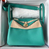 togo Hermes etain lindy 26 shoulder tote bag PHW-full handmade/boutique inclusion