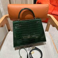 hermes kelly 28 top-handle bag GHW in nile crocodile full handmade/boutique inclusion