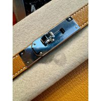 handcrafted Hermes Kelly 28 Sellier top-handle bag -Moutarde chevre leather boutique inclusion