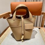 Hermes picotin 18 mini trench canvas bucket tote SHW full handmade