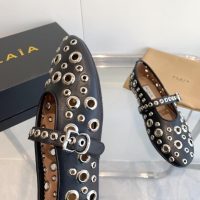 ALAIA eyelet-detailed Mary Jane flat ballet shoes casual slip-on pump size35-40 - 图片 2