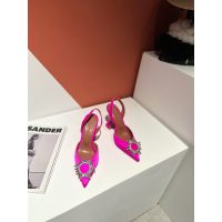 Amina Muaddi satin heel sandal pump crystal-sunflower dinner party footwear size35-42 10cm - 图片 5