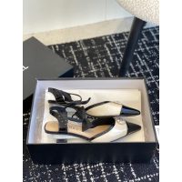 Chanel ankle-strapped slingback pump heel slipon shoes with pearl-adorned medallion