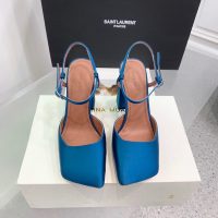Amina muaddi women's satin heel sandal strapped heel pump slipon dinner party shoes size35-42 9.5cm - 图片 6