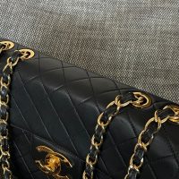 Vintage Chanel Classic Medium Double Flap Bag in Burgundy Lambskin