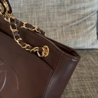 Vintage Chanel Front Pocket Tote Bag in Chocolate smooth calfskin