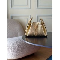 Chanel Mini 25 shoulder Hobo Bag in Metallic Gold Caviar