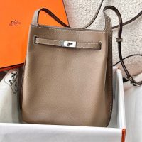 Hermes so kelly 22 shoulder hobo bag SHW -gold brown calfskin full handmade boutique inclusion