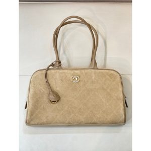 Chanel Small Bowling tote Bag in suede calfskin
