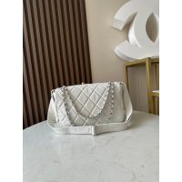 Chanel Classic Flap Shoulder Bag in quilted lambskin beige SHW