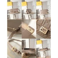 Fendi women's shoulder flap messenger bag square underarm baguette with magnetic buckle - 图片 7