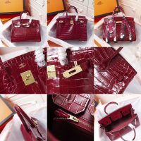croco-effect Hermes birkin 30 to-handle handbag GHW boutique package