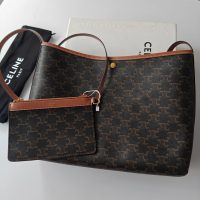 suede Celine soft shopper handbag shoulder commuter hobo tote with detatchable card holder - 图片 4