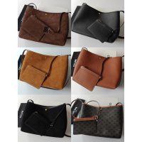 suede Celine soft shopper handbag shoulder commuter hobo tote with detatchable card holder - 图片 6
