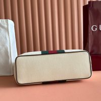 canvas Gucci striped open shoulder shopper tote/travel resort beah bag/neverfull carryall handbag - 图片 3