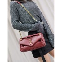 Burgundy YSL CALYPSO underarm baguette messenger flap slouchy cosmetic pouch in lambskin - 图片 2