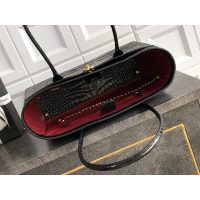 Chanel burgundy Small Shopping Tote in croco-effect calfskin