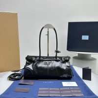 Black Prada Bolide Shoulder Bag in Polished Calfskin