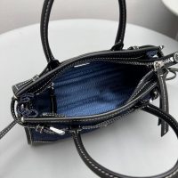 Prada Denim Top Handle Handbag in Calfskin Denim