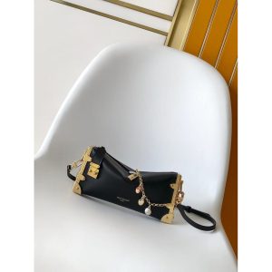 Women's Louis Vuitton LV Slim Trunk Handbag in brown Calfskin and silver hardware