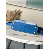 Louis Vuitton LV Capucines BB Denim Calfskin Handbag for Women