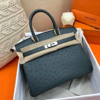 ostrich hermes bicolor Birkin30 handbag GHW full handmade boutique inclusion