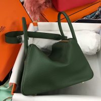 togo Hermes rose sakura lindy 26 shoulder tote bag PHW full handmade boutique inclusion