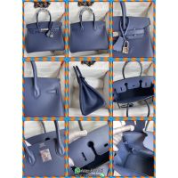 Epsom Hermes Birkin 30 solid top-handle handbag laptop document handbag handmade stitch ready stocks - 图片 8