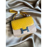 Hermes ostrich constance 24 shoulder messenger flap GHW full handbag /boutique inclusion