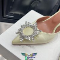 Pre-order amina muanddi slingback party wedding shoes crystal-detailed velvet heel pump sandal 35-40 - 图片 7