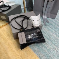 Balenciaga crocodile-grainy hourglass top-handle handbag crossbody flap messenger full packaging - 图片 5