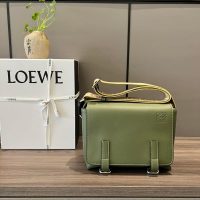 Loewe neutral military messenger flap shoulder crossbody case camera bag with jacquard strap - 图片 2