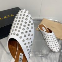 ALAIA Crystal-detailed flat pump sandal half drag mules outdoor summer slipper size35-40 - 图片 3