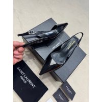 YSL pointed kitten heel pump slip-on crystal-detailed slingback sandal size35-40 3cm height - 图片 7