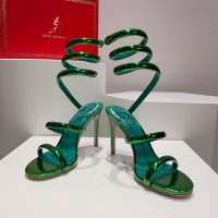 rene caovilla Cleo satin spiral heel sandal pump luxury designer shoes size35-42 9.5cm - 图片 6