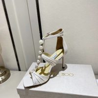 Jimmy choo pearl-embellished heel pump sandal casual caged heel slip-on size35-42 8.5cm - 图片 2