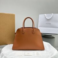 The Row margaux 15 shoulder shopper tote convertible travel carryall handbag in smooth calfskin