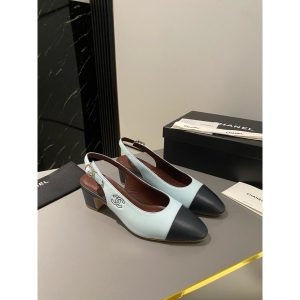 Chanel chunky heel slingback pump size 35-40 4.5CM height