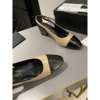 Chanel chunky heel slingback pump size 35-40 4.5CM height