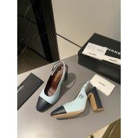Chanel two-tone block heel pump slingback size 35-40