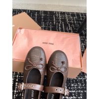 Crocodile effect Miumiu bow flat ballet pump Mary Jane boat shoes casual walking shoes size35-40 - 图片 9