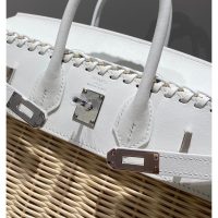 limited edition Hermes wicker Birkin 25 picnic handbag-full handmade boutique package