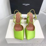 Amina muaddi satin heel sandal strapped chunky heel pump slipon dinner party shoes size35-42 9.5cm