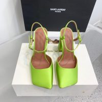 Amina muaddi satin heel sandal strapped chunky heel pump slipon dinner party shoes size35-42 9.5cm