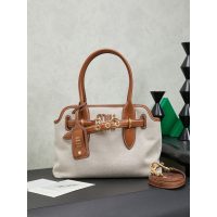 Canvas Miu Miu medieval shoulder tote bag holiday resort beach tote in two size - 图片 7