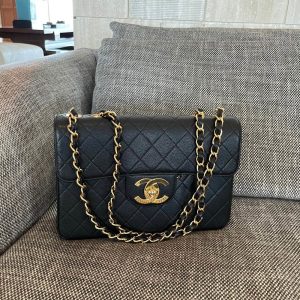 Vintage Chanel Classic Medium Double Flap Bag in Burgundy Lambskin