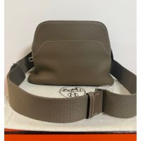 Hermes Bolide Messenger Bag in Etain Togo calfskin SHW full handmade boutique package